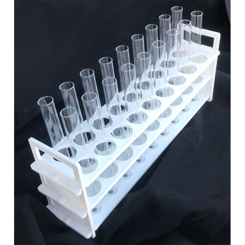 Test Tube Rack, White And Clear (Abs Polymer) 20 Holes