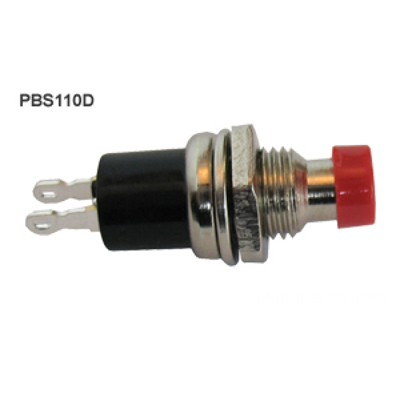 Mini Push Button Switch, Red, Open, Spst