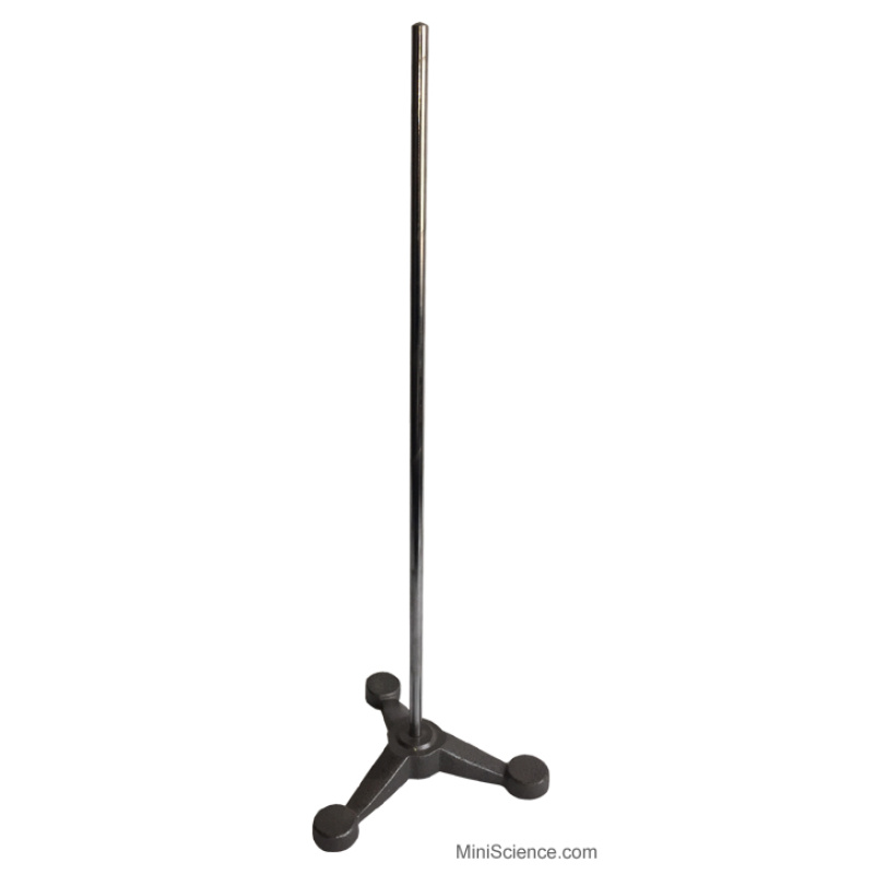 Laboratory Support Stand with Triangular Cast Iron Base and Steel Rod