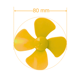 Mini 80mm Yellow Plastic Four-Blade Propeller