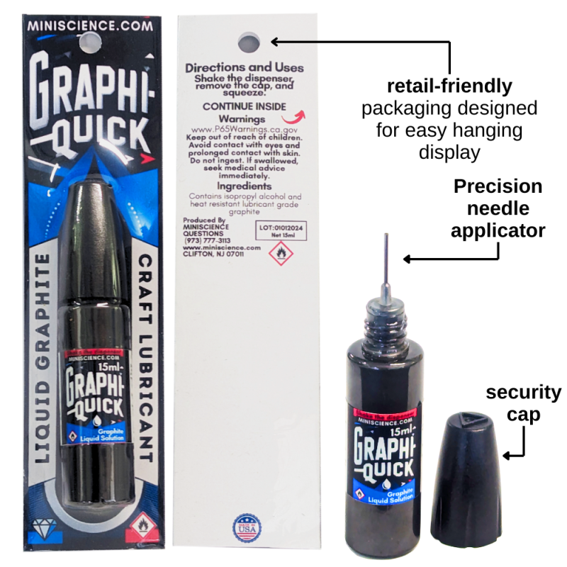 GraphiQuick Liquid Graphite 15ml: Multi-Use Lubricant & Craft Enhancer