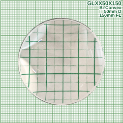 Bi-Convex Glass Lens, 50 mm Diameter, 150 mm Focal Length