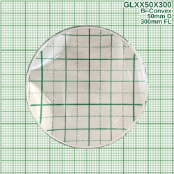 Bi-Convex Glass Lens, 50 mm Diameter, 300 mm Focal Length