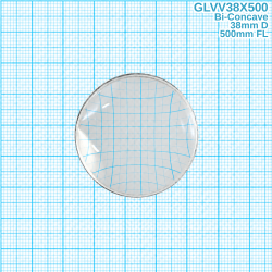 Bi-Concave Glass Lens, 38 mm Diameter, 300 mm Focal Length