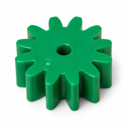 Green Plastic Spur Gear (T12), 13.5 mm Diameter